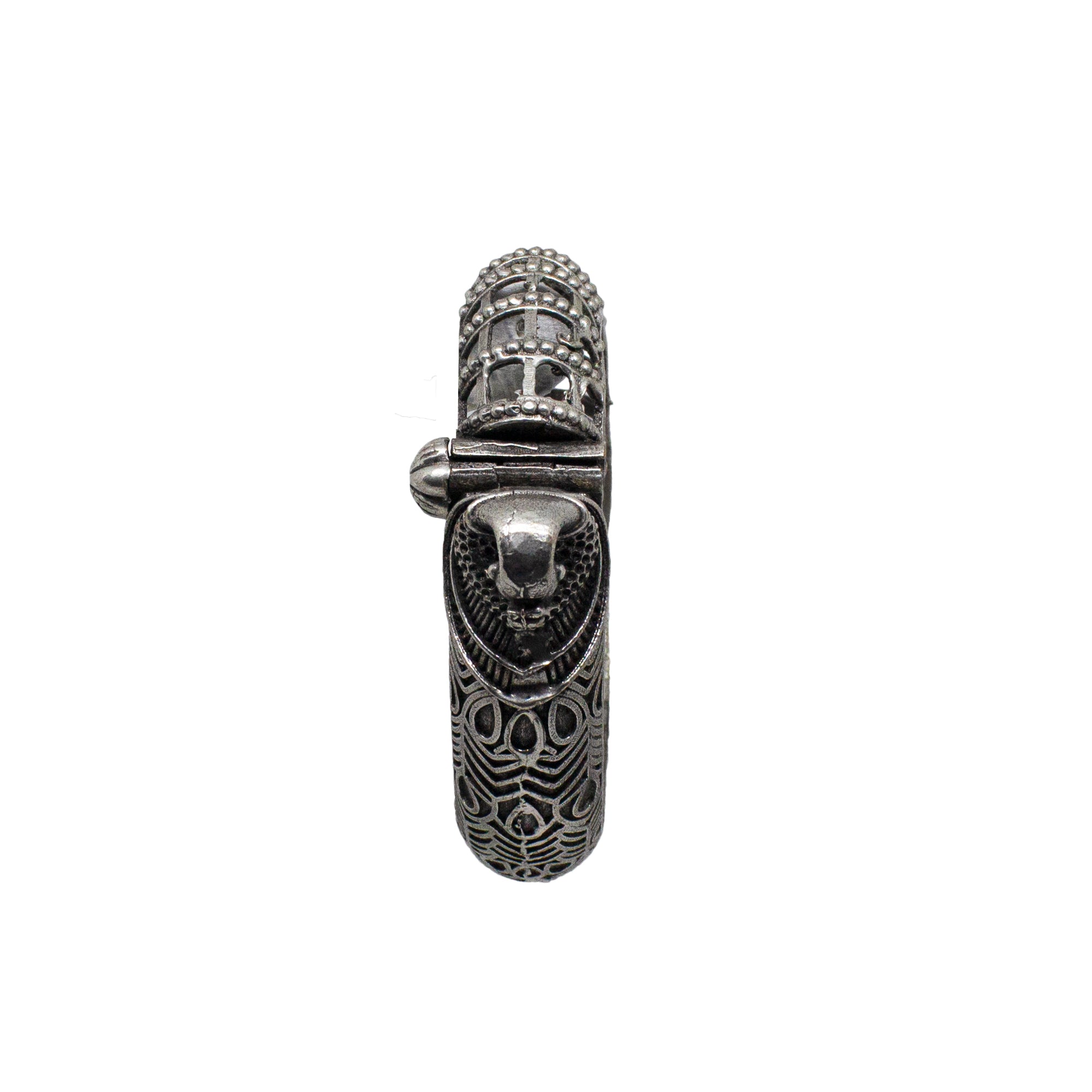 Abhinn Silver Replica Bracelet Engraved With Peacock Design For Women