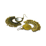 Abhinn Golden Oxidised With Black Meenakari Dangler Earrings For Women 
