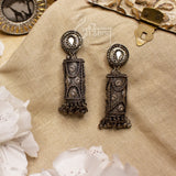 Abhinn Black Oxidised Cylindrical Shape Jhumka Earrings For Women