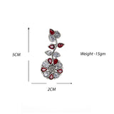 Abhinn Silver Replica Floral Design Stone Studded Studs Earrings for Women