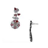 Abhinn Silver Replica Floral Design Stone Studded Studs Earrings for Women