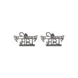 Abhinn Silver Oxidised Ethnic Meera Earrings Set With Ring For Women
