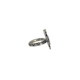 Abhinn Silver Oxidised Ethnic Meera Earrings Set With Ring For Women