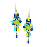 Abhinn Afghani Silver Oxidised Multi-Color Meenakari Dangler Earrings For Women