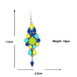 Abhinn Afghani Silver Oxidised Multi-Color Meenakari Dangler Earrings For Women