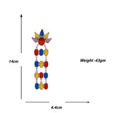Abhinn Afghani Silver Oxidised Sun Shaped Multi Colour Dangler Earrings For Women