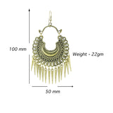 Abhinn Stylish German Golden Oxidized Crescent Chandbali Earrings for Women