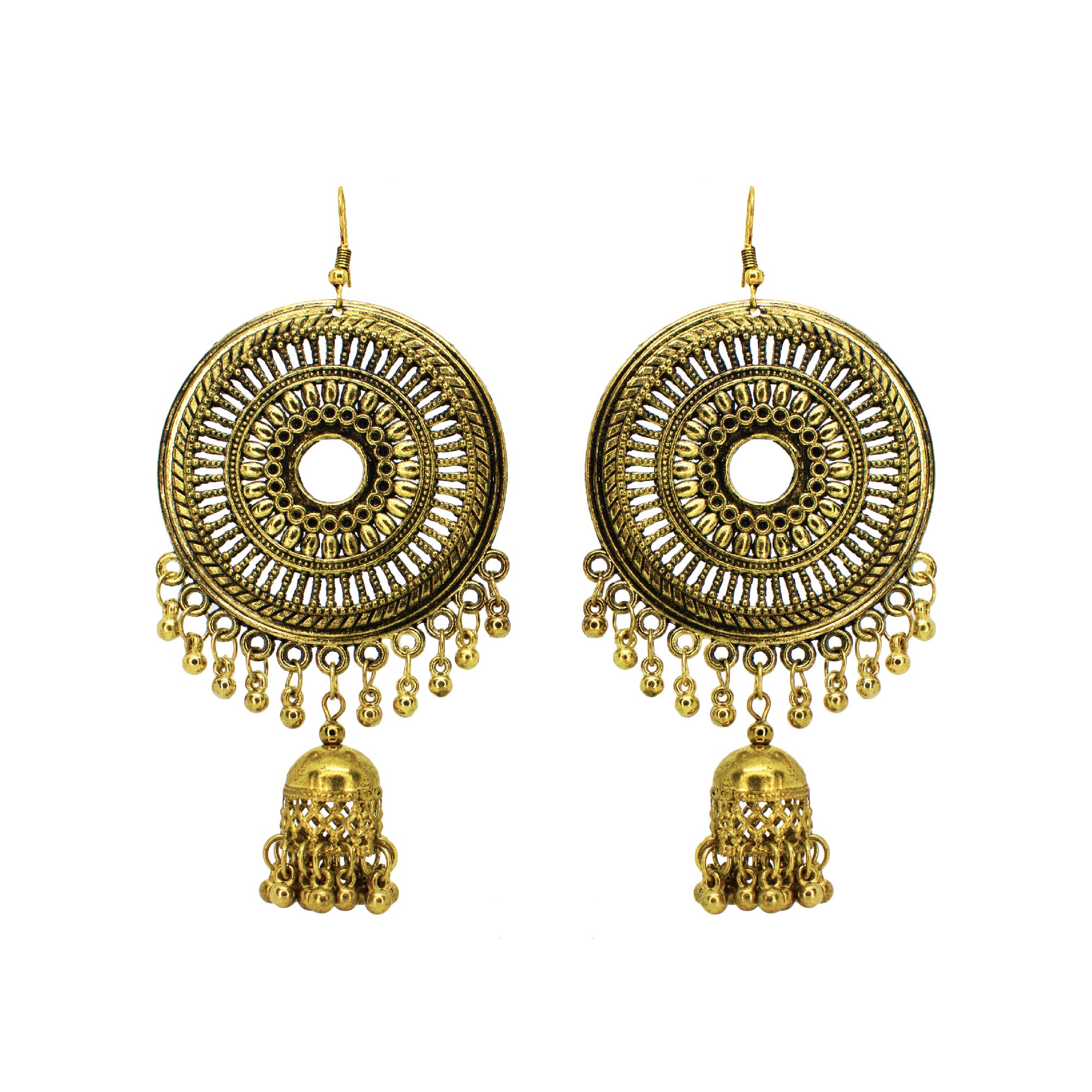 Abhinn Golden Oxidised Trendy Design Dangler With Jhumki  Earrings For Women