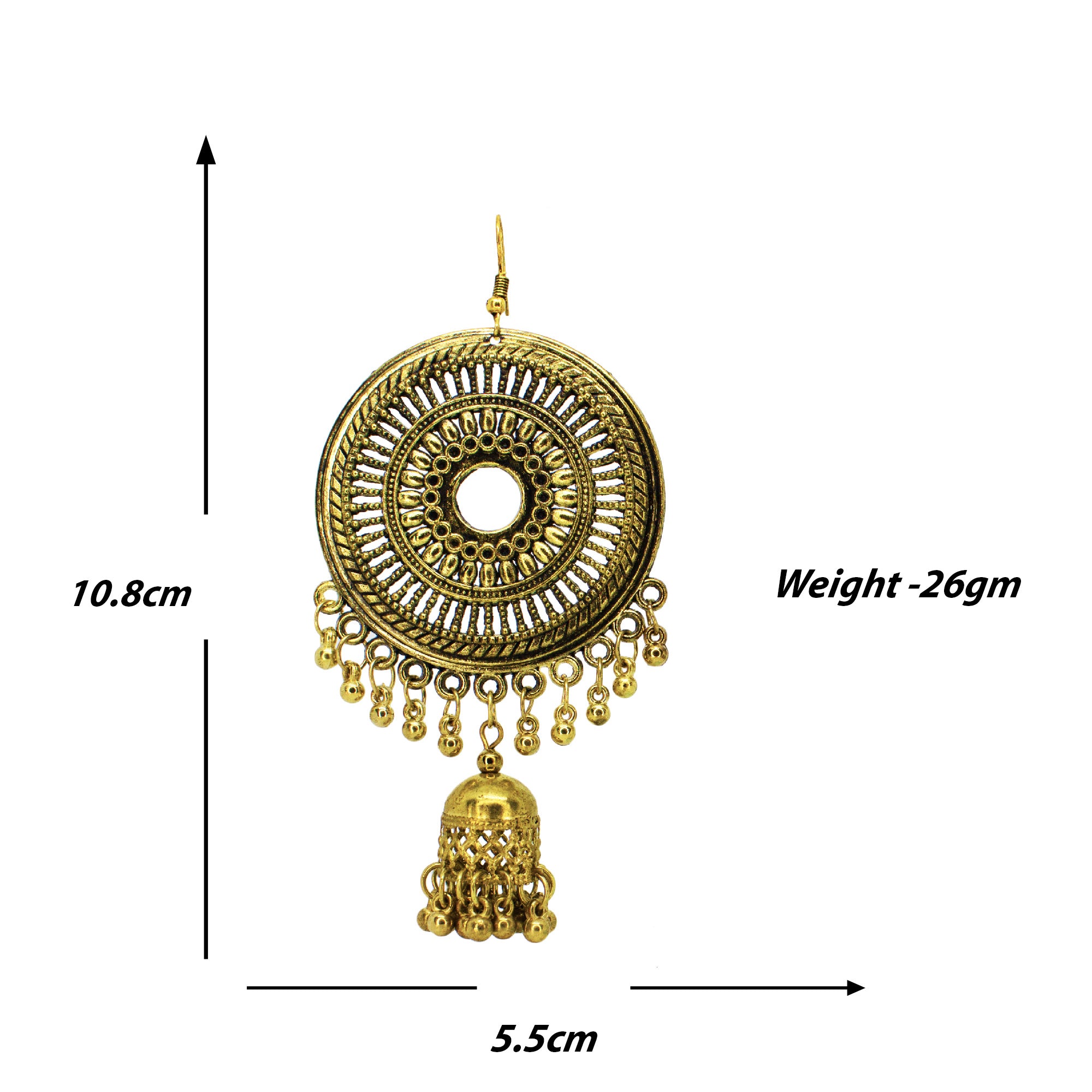 Abhinn Golden Oxidised Trendy Design Dangler With Jhumki  Earrings For Women