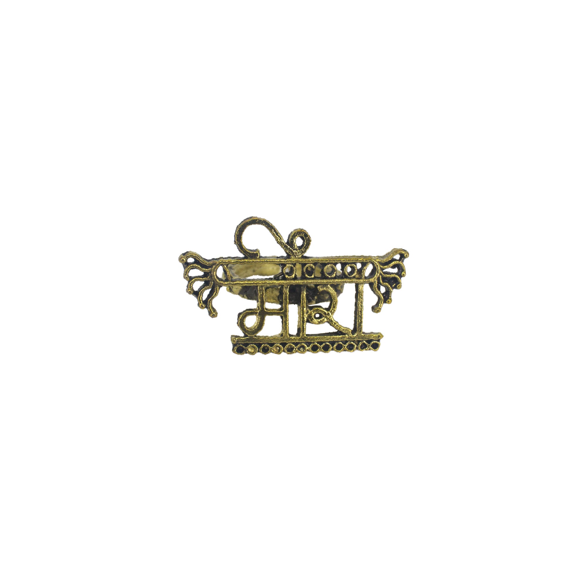 Abhinn Golden Oxidised Ethnic Meera Earrings Set With Ring For Women