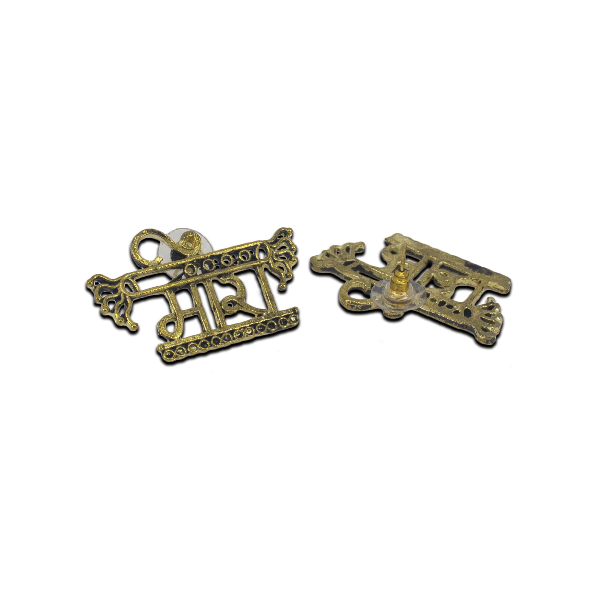 Abhinn Golden Oxidised Ethnic Meera Earrings Set With Ring For Women
