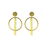 Abhinn Western Geometrical Hammered Design Dangler Earrings For Women