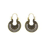 Abhinn Golden Oxidised Western Look Hoop Earrings For Women