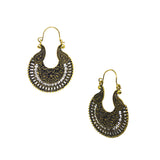 Abhinn Golden Oxidised Western Look Hoop Earrings For Women