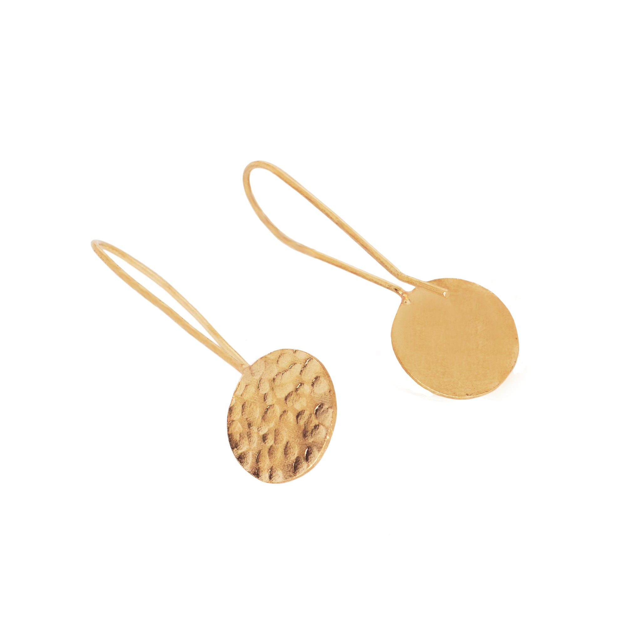 Abhinn Beautiful Hammered Rose-gold Circle Drop Earrings For Women
