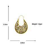 Abhinn Golden Oxidised Floral Design Unique Hoop Earrings For Women 
