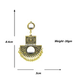 Abhinn Golden Oxidised Floral With Mirror Dangler Earrings For Women