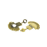 Abhinn Golden Oxidised Floral With Mirror Dangler Earrings For Women