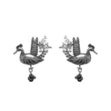 Abhinn Silver Replica Ethnic Ear Cuffs With Bird Design Earrings For Girls