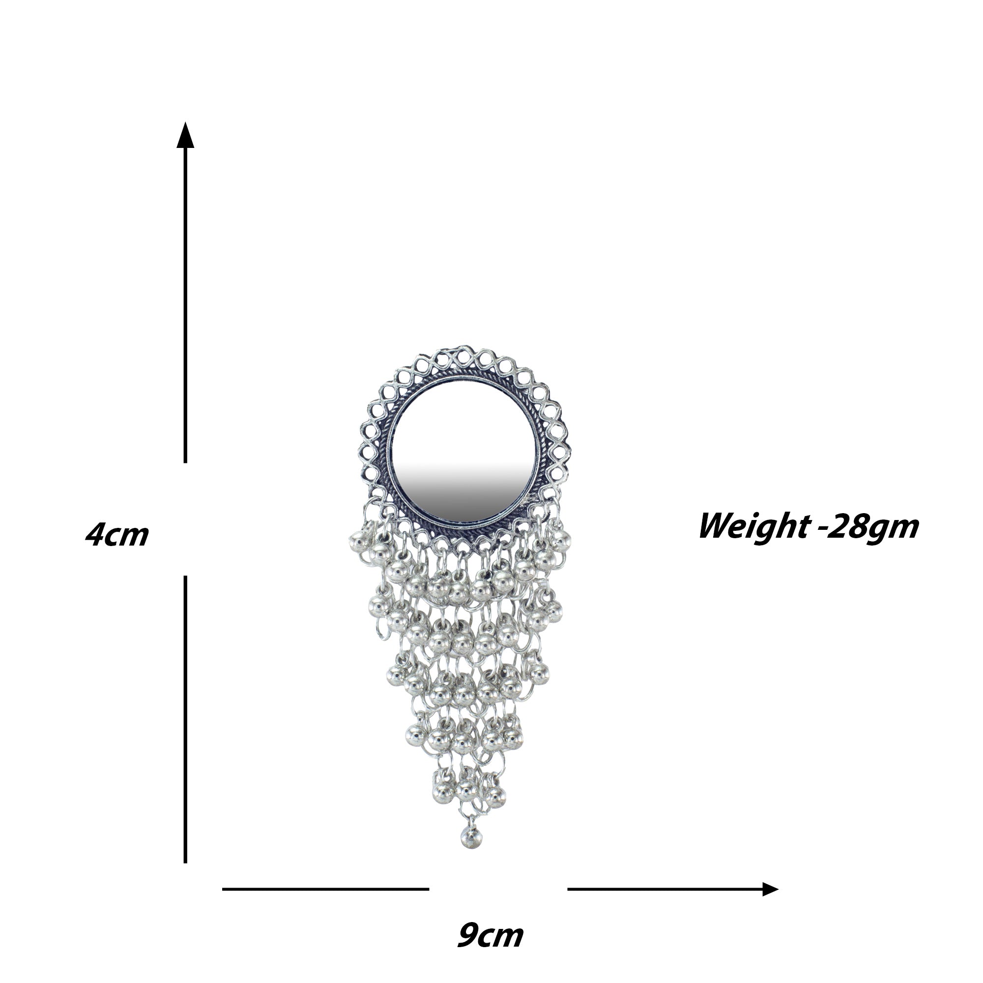 Abhinn Stylish German Silver Afghani Jhalar Earrings for Women