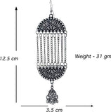 Abhinn Afghani Oxidised Silver Floral Design Dangler And Jhumki Earring for Women
