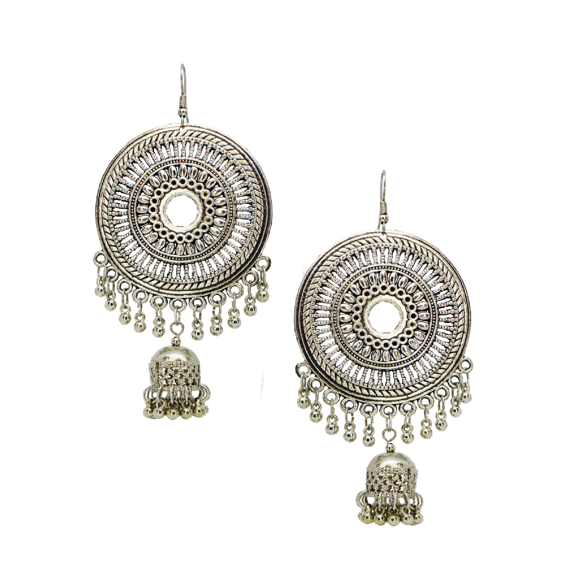 Abhinn Silver Oxidised Trendy Design Dangler With Jhumki  Earrings For Women