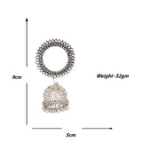 Abhinn Unique Silver Oxidised Floral Design Jhumka Earrings For Women