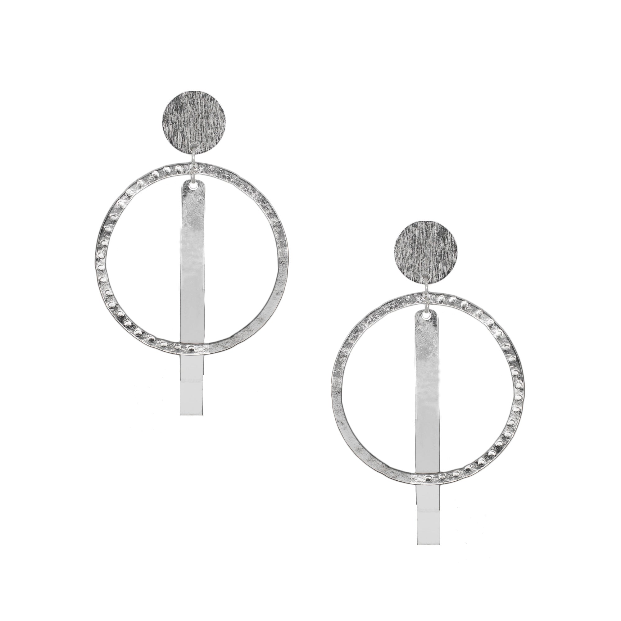Abhinn Western Geometrical Hammered Design Dangler Earrings For Women