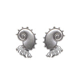 Abhinn Silver Replica Antique Sea Shell Design Earrings For Women
