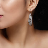 Abhinn Silver Replica Ethnic Triangular Design Earrings For Women
