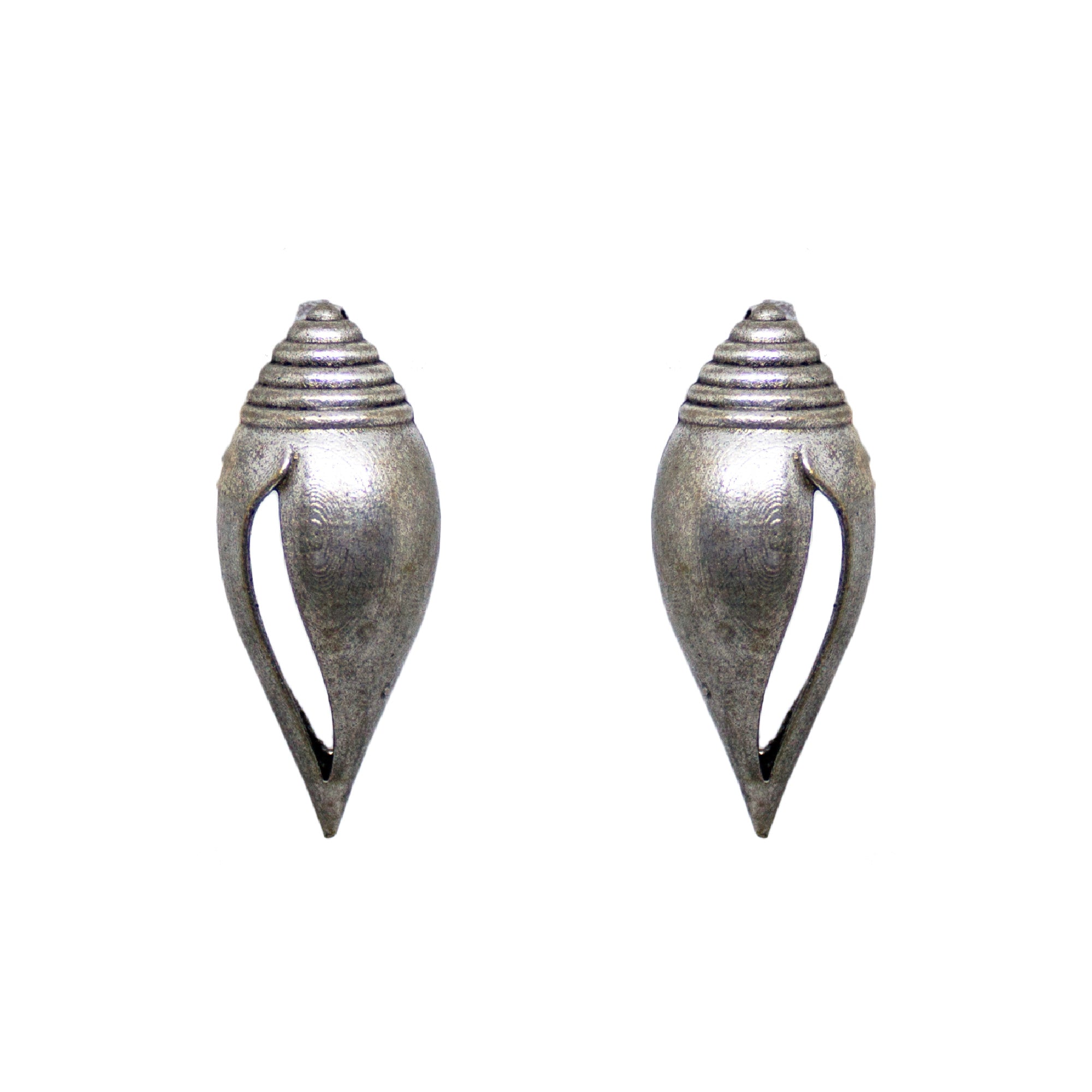 Abhinn Silver Replica Unique Shankh Design Stud Earrings For Girls