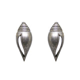 Abhinn Silver Replica Unique Shankh Design Stud Earrings For Girls