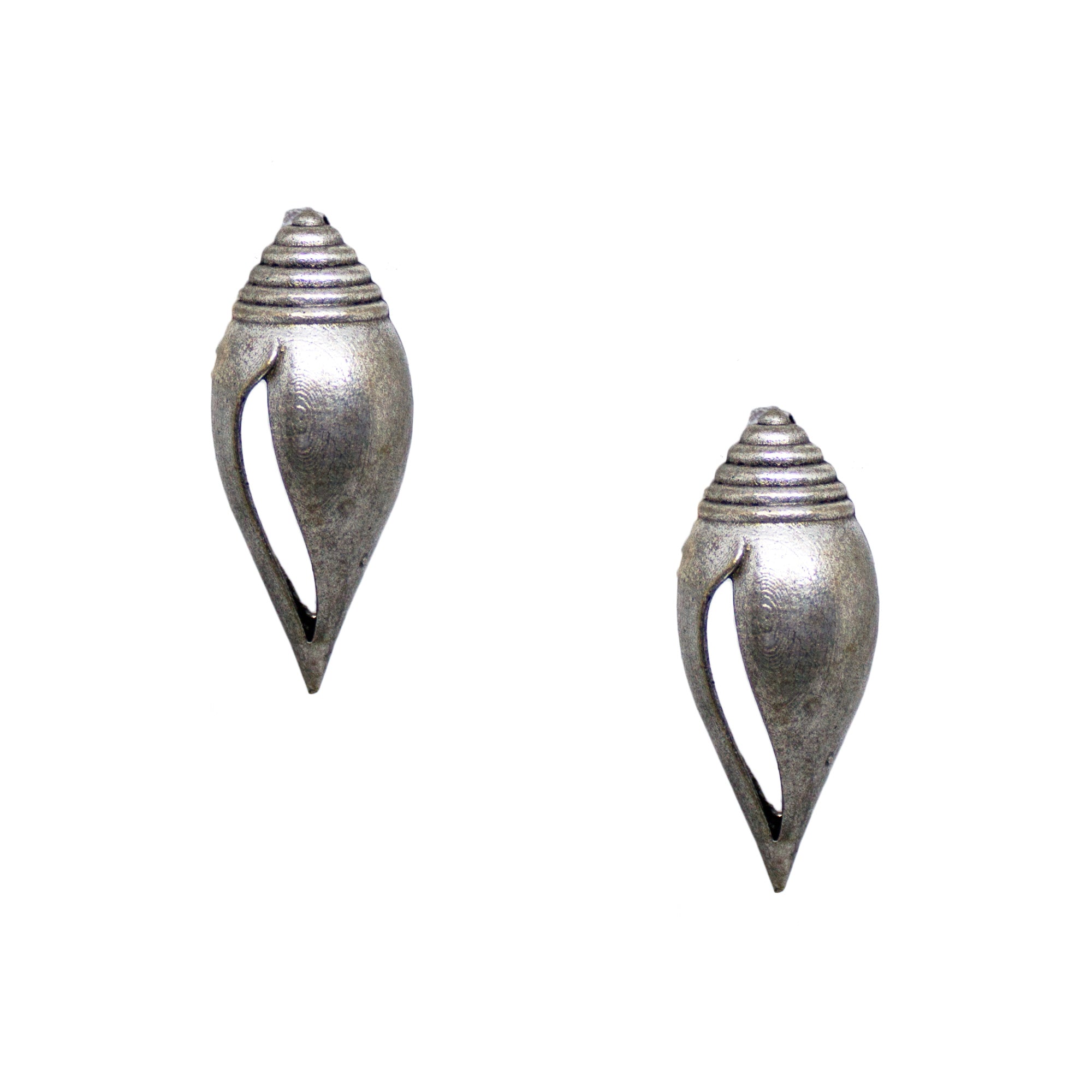 Abhinn Silver Replica Unique Shankh Design Stud Earrings For Girls