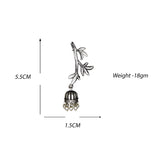 Abhinn Silver Replica Tree Branch Leaf Design Studs With Small Jhumki For Women