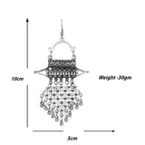 Abhinn Silver Oxidised Unique Floral Design Dangler Earrings For Women