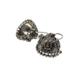 Abhinn Unique Silver Oxidised Temple Design Jhumki Earrings For Women