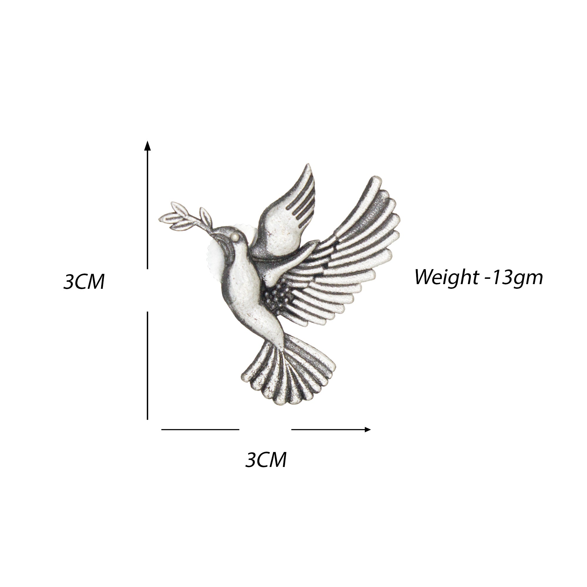 Abhinn Silver Replica Bird Design Studs Earrings