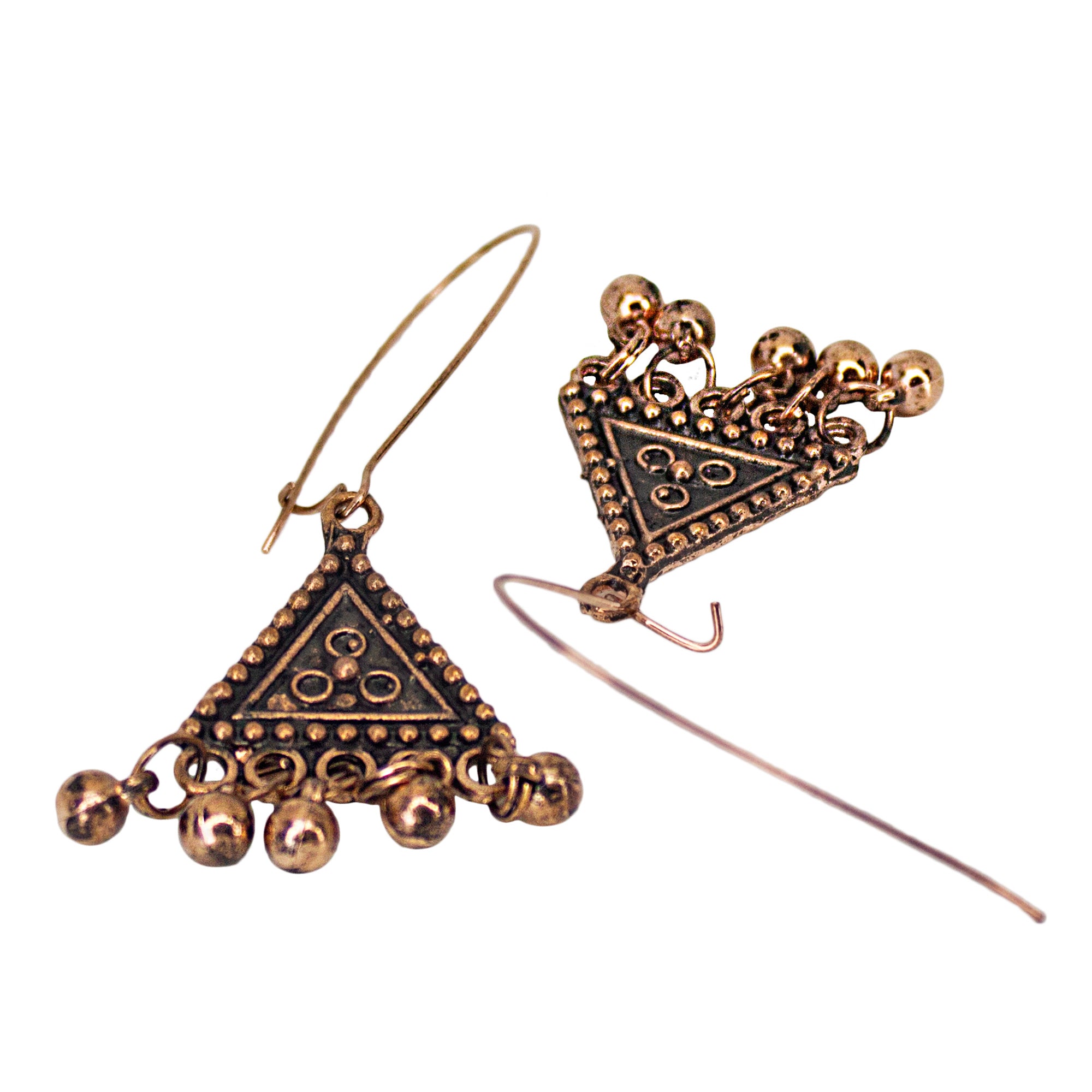 Abhinn Classy Copper Plated Geometrical Shape Hoops Earrings For Women