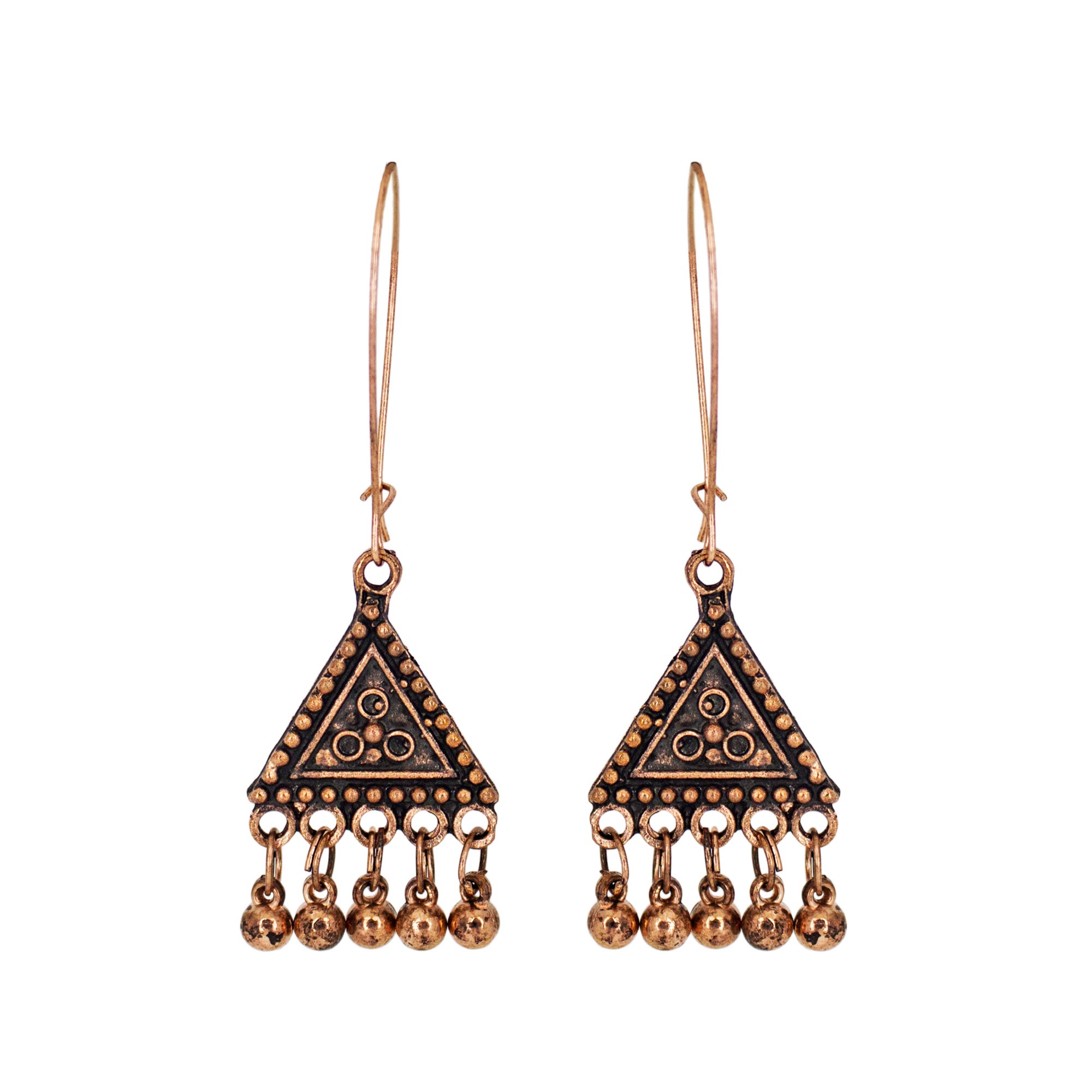 Abhinn Classy Copper Plated Geometrical Shape Hoops Earrings For Women
