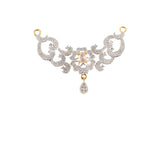 Abhinn Latest AD Stones Studded Floral Design Mangalsutra with Earrings For Women