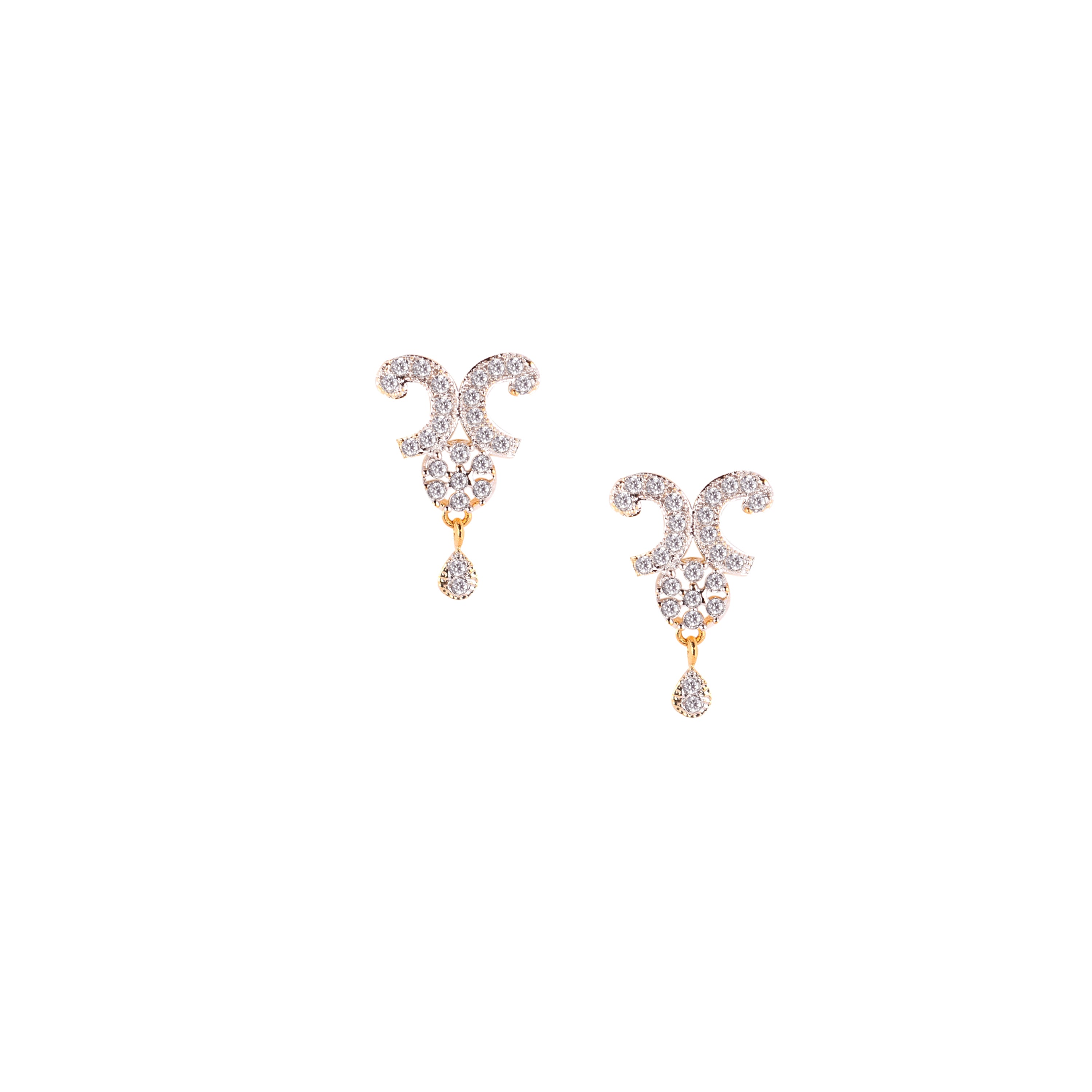 Abhinn Stylish Gold Plated Floral Design Mangal Sutra Mangalsutra With Earrings For Women