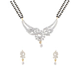 Abhinn Latest Floral Design AD Mangalsutra With Earrings For Women