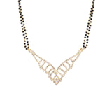Abhinn Latest Designer CZ Stones Studded Mangalsutra with Black Beaded Chain For Women