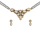 Abhinn Latest Royal Green Kundan Mangal Sutra With Earrings For Women