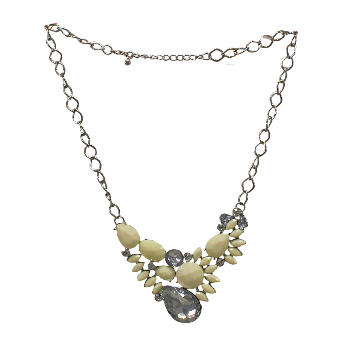 Stylish Designer Necklace with Statement White  Stones