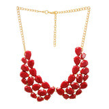 Latest Designer Golden Floral Peacock Necklace with Red Crystal Stones