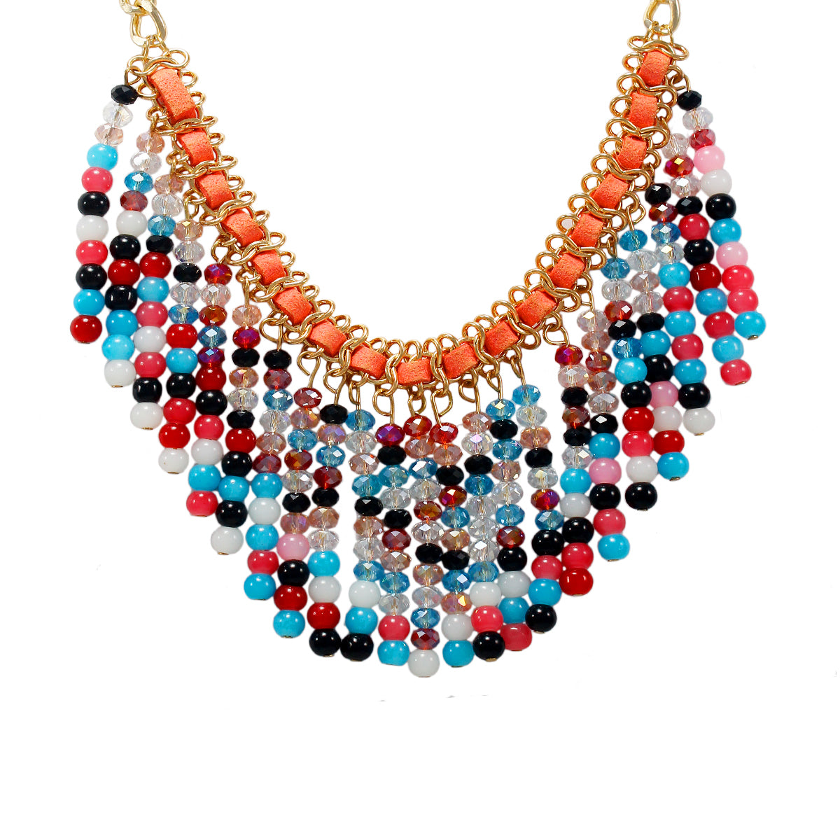 Designer Statement Necklace with Colorful Beads