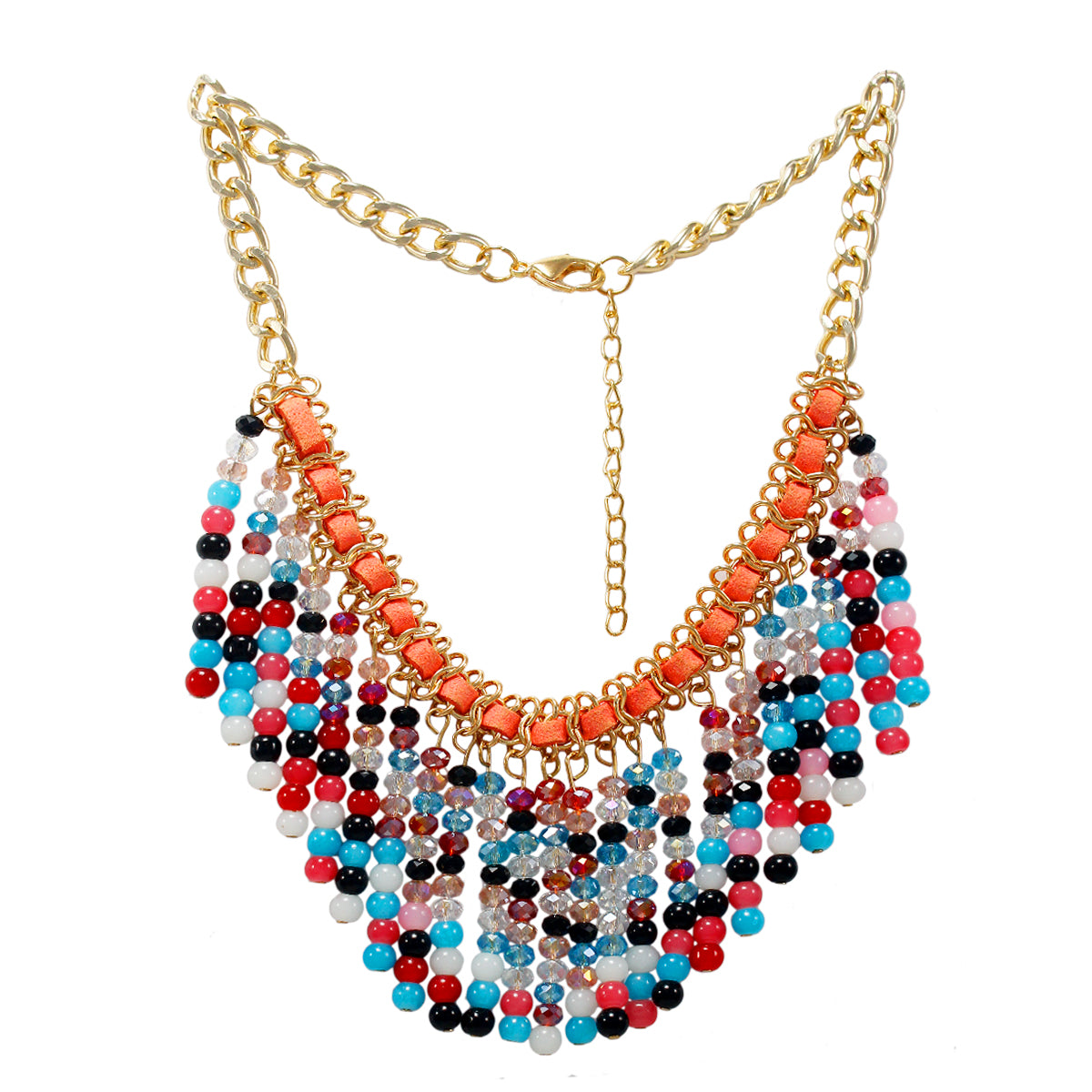 Designer Statement Necklace with Colorful Beads
