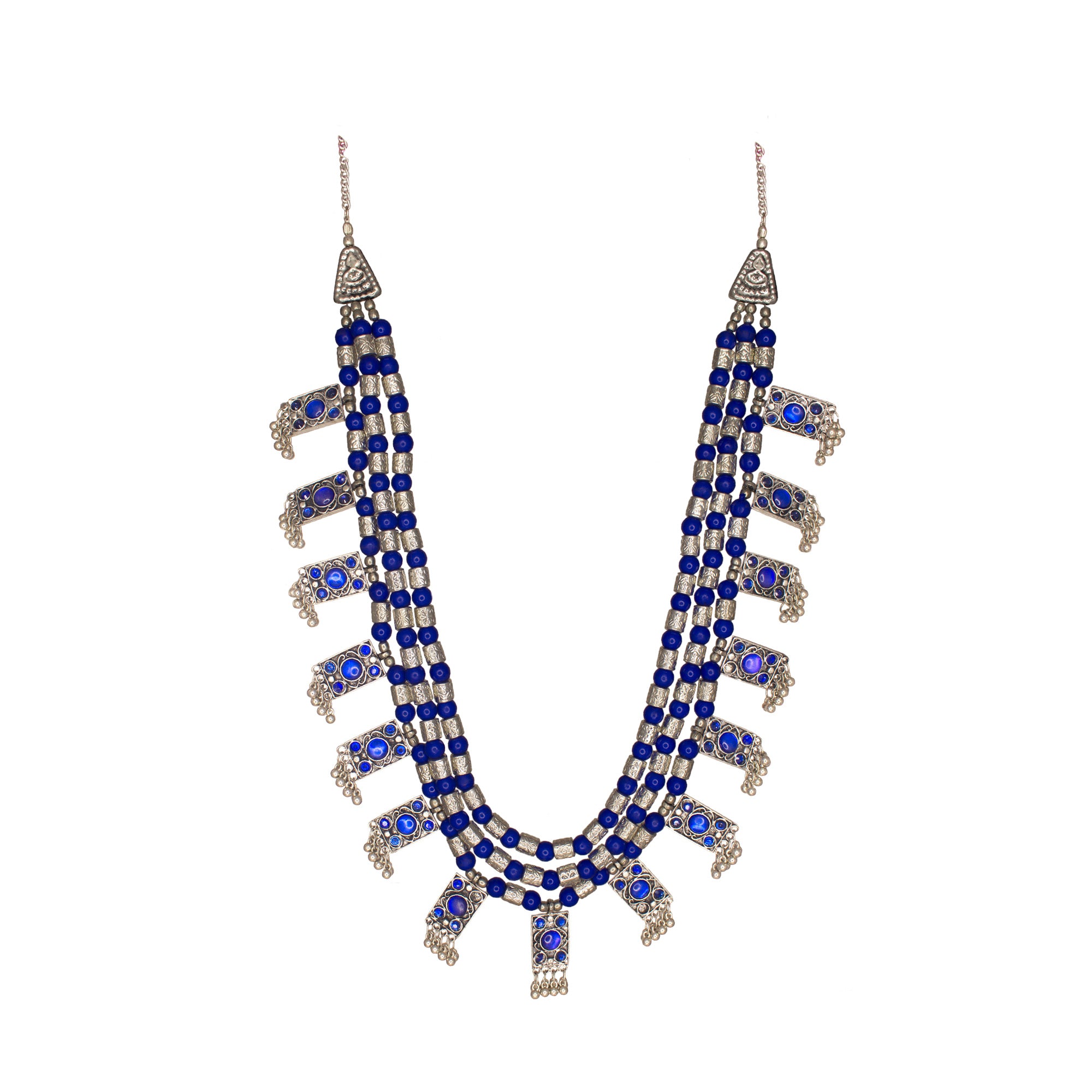 Abhinn Silver Oxidised Handmade Multi-Layer Necklace For Women