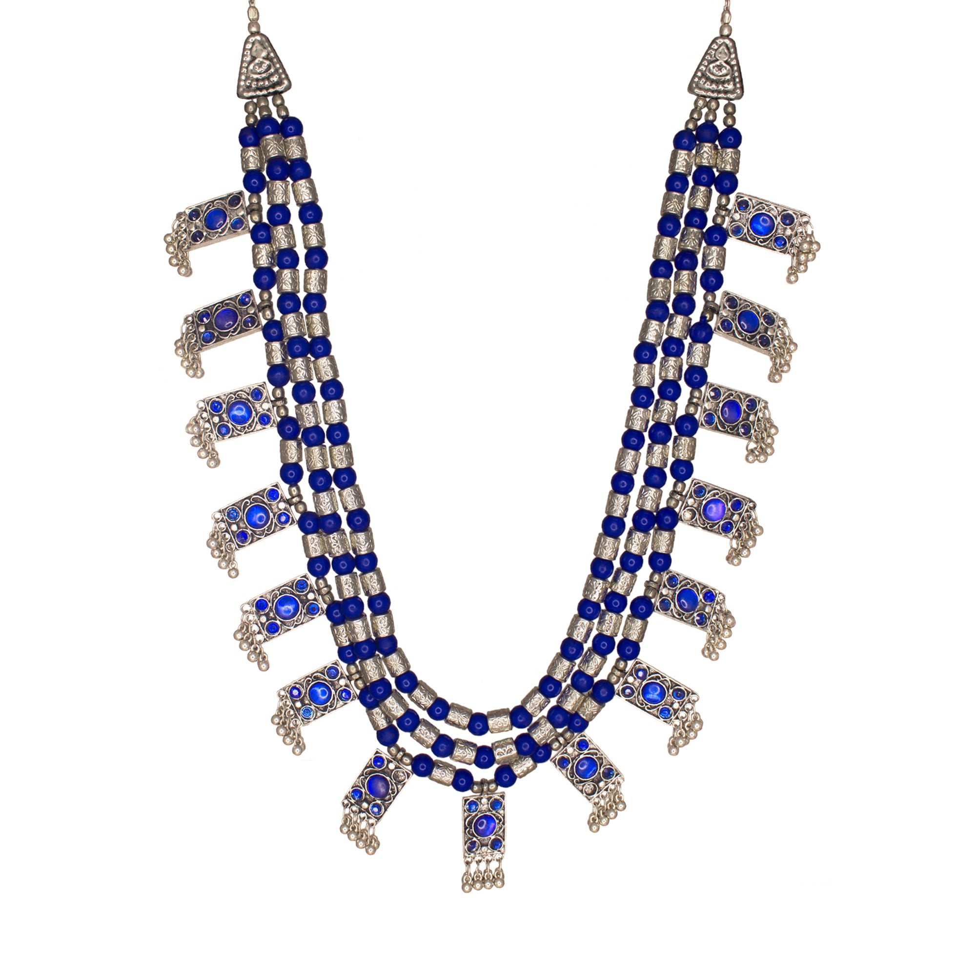 Abhinn Silver Oxidised Handmade Multi-Layer Necklace For Women